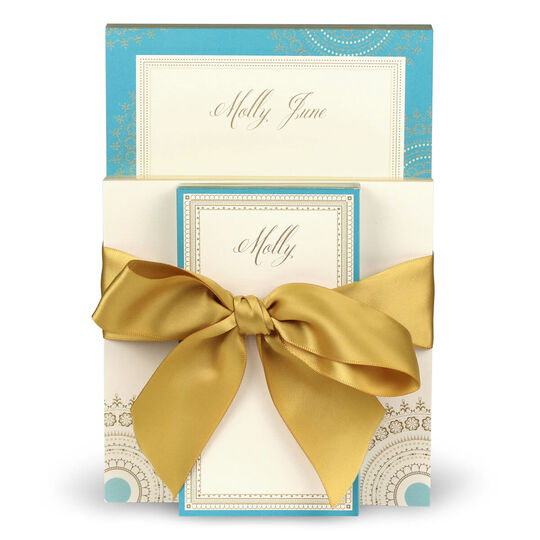Turquoise and Gold Notepad Set
